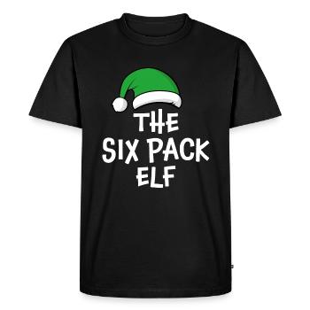 The Six Pack Elf - Men's Premium Organic T-Shirt - black - Front - Nico (187cm)