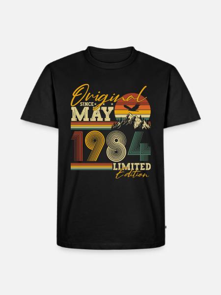 Mai 1984 Vintage Retro Anniversaire - T-shirt Premium bio Homme - noir