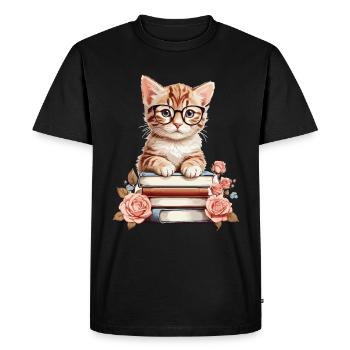 Bébé chat intelligent - T-shirt Premium bio Homme - noir - Devant - Nico (187cm)