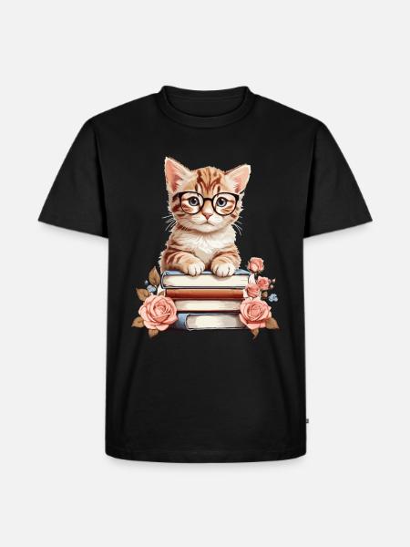 Clever Baby Cat - Men's Premium Organic T-Shirt - black