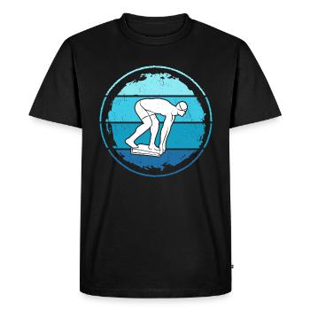 Natation Nageur Garçons Hommes Natation - T-shirt Premium bio Homme - noir - Devant - Nico (187cm)