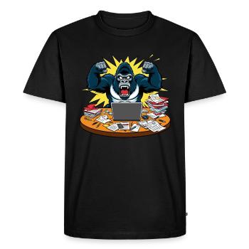 Gorille en colère Style bande dessinée - T-shirt Premium bio Homme - noir - Devant - Nico (187cm)