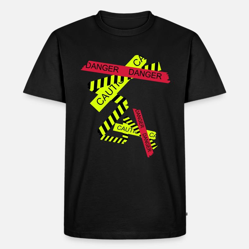 Attention, risque - T-shirt Premium bio Homme - noir