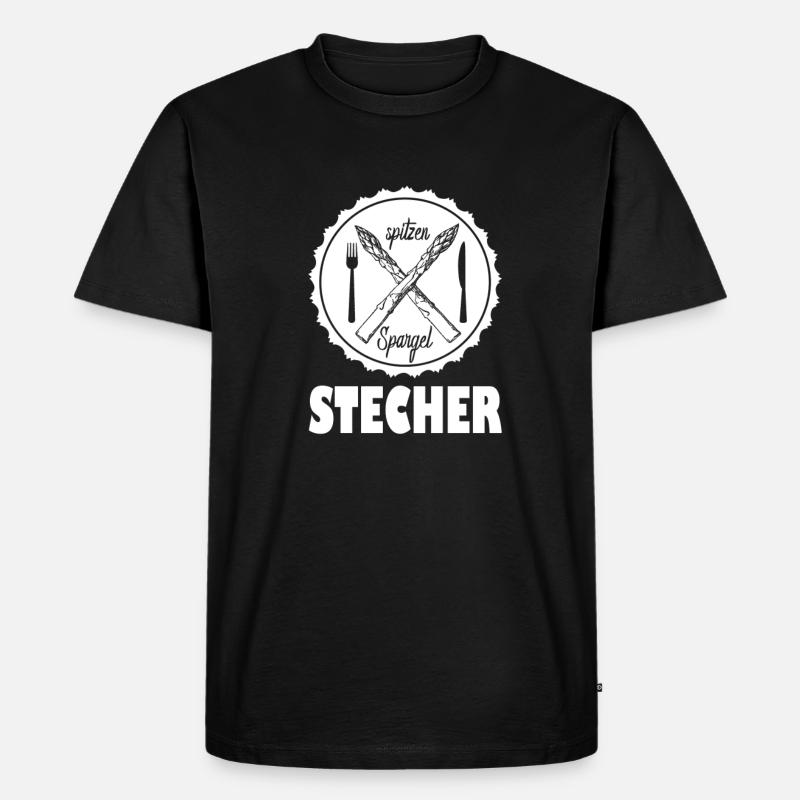 Spargel Stecher - Männer Premium Bio T-Shirt - Schwarz