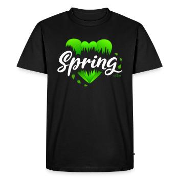Printemps Cœurs printaniers - T-shirt Premium bio Homme - noir - Devant - Nico (187cm)