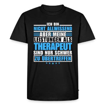 Des performances inégalées en tant que thérapeute - T-shirt Premium bio Homme - noir - Devant - Nico (187cm)