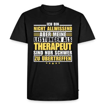 Des performances inégalées en tant que thérapeute - T-shirt Premium bio Homme - noir - Devant - Nico (187cm)