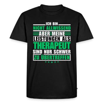 Des performances inégalées en tant que thérapeute - T-shirt Premium bio Homme - noir - Devant - Nico (187cm)