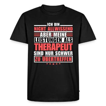 Des performances inégalées en tant que thérapeute - T-shirt Premium bio Homme - noir - Devant - Nico (187cm)