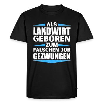 Farmer landed in the wrong job - Men's Premium Organic T-Shirt - black - Front - Nico (187cm)