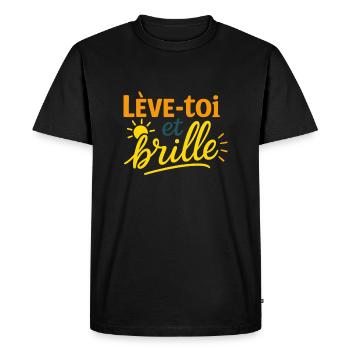 LEVE TOI ET BRILLE - T-shirt Premium bio Homme - noir - Devant - Nico (187cm)