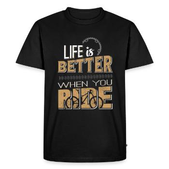 MTB Mountain Bike Downhill Enduro Mountains Gift - Men's Premium Organic T-Shirt - black - Front - Nico (187cm)