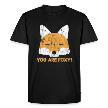 Animaux Vous êtes Foxy! - T-shirt Premium bio Homme - noir - Devant - Nico (187cm)