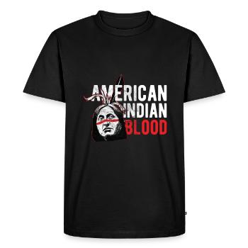 Indians - American Indian Blood - Men's Premium Organic T-Shirt - black - Front - Nico (187cm)