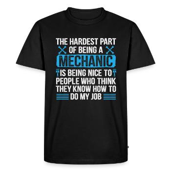 Advice for the mechanic - Men's Premium Organic T-Shirt - black - Front - Nico (187cm)