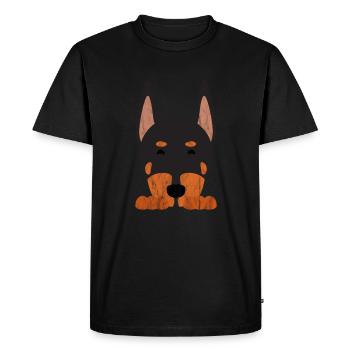 Chien animal mignon - T-shirt Premium bio Homme - noir - Devant - Nico (187cm)