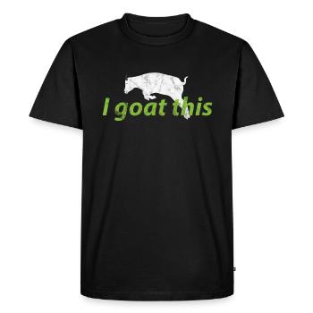 Animal Puns I'll go for it - Men's Premium Organic T-Shirt - black - Front - Nico (187cm)