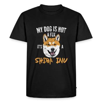 Mon chien n'est pas un renard, c'est un Shiba Inu - T-shirt Premium bio Homme - noir - Devant - Nico (187cm)