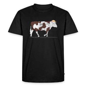 Animaux vache - T-shirt Premium bio Homme - noir - Devant - Nico (187cm)