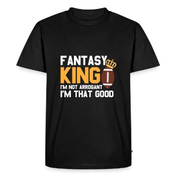 Fantasy football king - Men's Premium Organic T-Shirt - black - Front - Nico (187cm)
