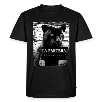 Panthère noire à imprimé animal - T-shirt Premium bio Homme - noir - Devant - Nico (187cm)