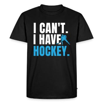 Je ne peux pas avoir de hockey - T-shirt Premium bio Homme - noir - Devant - Nico (187cm)