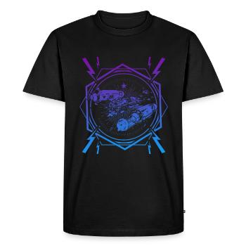 Cadeau de science étoiles vaisseau spatial galaxie - T-shirt Premium bio Homme - noir - Devant - Nico (187cm)