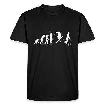 Funny Ski Evolution Winter Sports Fun Gift - Men's Premium Organic T-Shirt - black - Front - Nico (187cm)