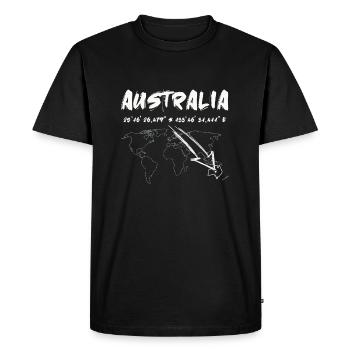 Où est l'Australie? Cadeau de voyage drôle - T-shirt Premium bio Homme - noir - Devant - Nico (187cm)