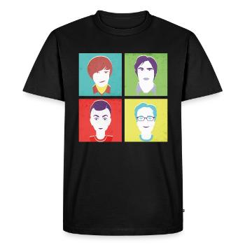 The Big Bang Theory Pop Art - Männer Premium Bio T-Shirt - Schwarz - Vorne - Nico (187cm)