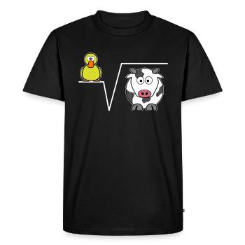 Mathe-Spruch | Ente Wurzel Kuh | Mathematiklehrer - Männer Premium Bio T-Shirt - Schwarz - Vorne - Nico (187cm)