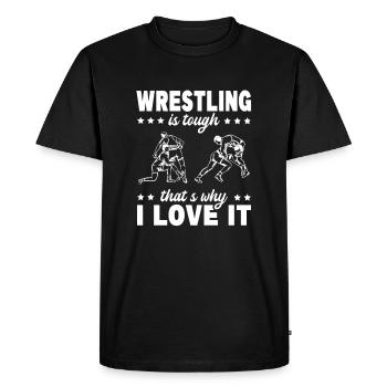 Wrestling Tough Pourquoi je l’aime Fan d’arts martiaux - T-shirt Premium bio Homme - noir - Devant - Nico (187cm)