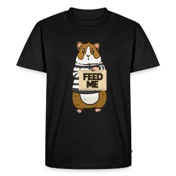 Funny Hamster Prison Outfit Feed Me Food - Men's Premium Organic T-Shirt - black - Front - Nico (187cm)