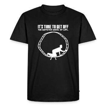 Hamster Roue Entreprise Travail indépendant Hamster - T-shirt Premium bio Homme - noir - Devant - Nico (187cm)