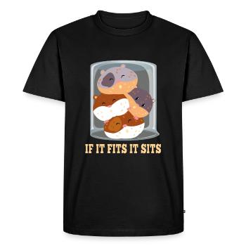 Hamster Rodents In Glass Fits It Sits Hamsterlich - Men's Premium Organic T-Shirt - black - Front - Nico (187cm)