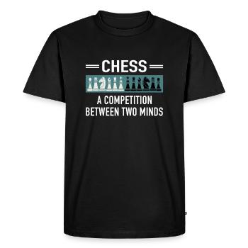 Compétition d’échecs entre deux esprits Joueurs d’échecs - T-shirt Premium bio Homme - noir - Devant - Nico (187cm)