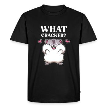 Hamster Hamster Cheek Snacking Snacking Quel craquelin - T-shirt Premium bio Homme - noir - Devant - Nico (187cm)