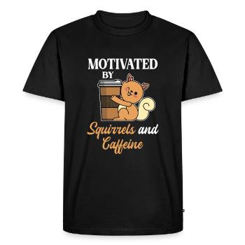 Motive les amateurs de café d’écureuil - T-shirt Premium bio Homme - noir - Devant - Nico (187cm)