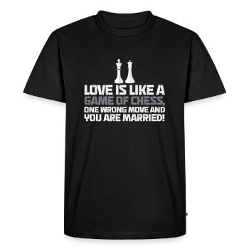 Cher jeu d’échecs Un mauvais coup Marié - T-shirt Premium bio Homme - noir - Devant - Nico (187cm)