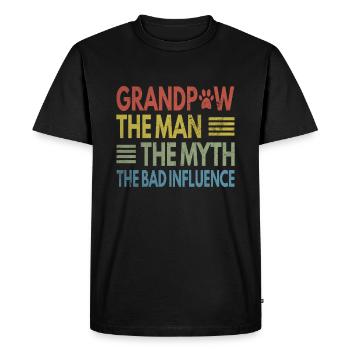 Grandpaw Man Myth Bad Influence Grandpa Dog Friend - Men's Premium Organic T-Shirt - black - Front - Nico (187cm)