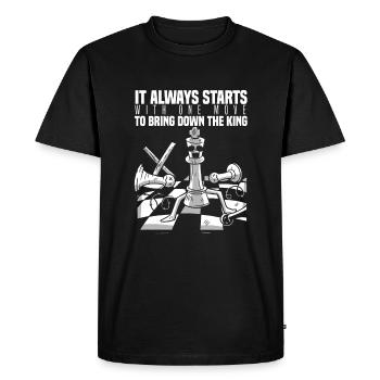 Starts One Move Bring Down King Chess Piece King - Men's Premium Organic T-Shirt - black - Front - Nico (187cm)