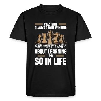 Chess Gain Wisdom Lose Learning to Live - Men's Premium Organic T-Shirt - black - Front - Nico (187cm)