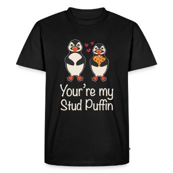 Tu es ma relation avec le macareux moine cher oiseau de mer - T-shirt Premium bio Homme - noir - Devant - Nico (187cm)
