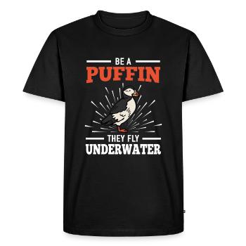 Les macareux volent sous l’eau Plongeurs sur glace - T-shirt Premium bio Homme - noir - Devant - Nico (187cm)
