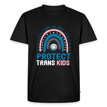 Protéger les enfants trans Drapeau transgenre LGBTI - T-shirt Premium bio Homme - noir - Devant - Nico (187cm)