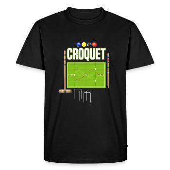 Croquet Player Garden Croquet & Golf GoldSport - Men's Premium Organic T-Shirt - black - Front - Nico (187cm)