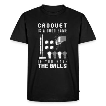 Croquet Game Balls Croquet Player Mallet & Wicket - T-shirt Premium bio Homme - noir - Devant - Nico (187cm)