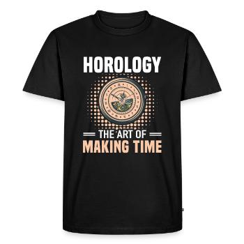 Horology Art Making Time Chronograph Watchmaker - Men's Premium Organic T-Shirt - black - Front - Nico (187cm)