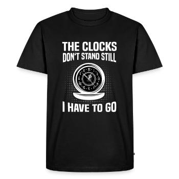 Watches don't stand still I have to go Watchmaker - Men's Premium Organic T-Shirt - black - Front - Nico (187cm)