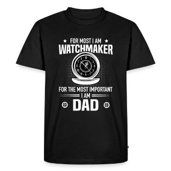 Watchmaker Father Family Father Precision Mechanic - Men's Premium Organic T-Shirt - black - Front - Nico (187cm)